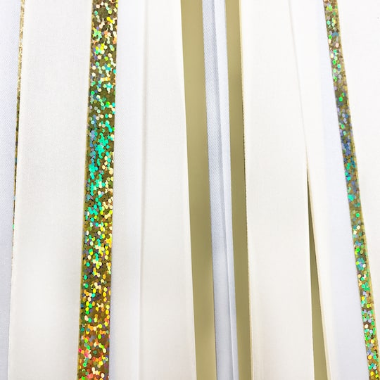 22" White & Gold Single Homecoming Garter by Celebrate It™